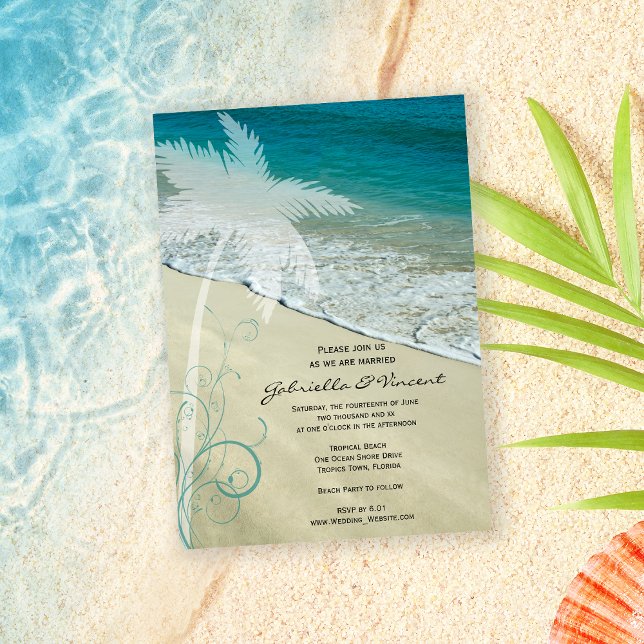 Tropical Beach Wedding Invitation (Creator Uploaded)