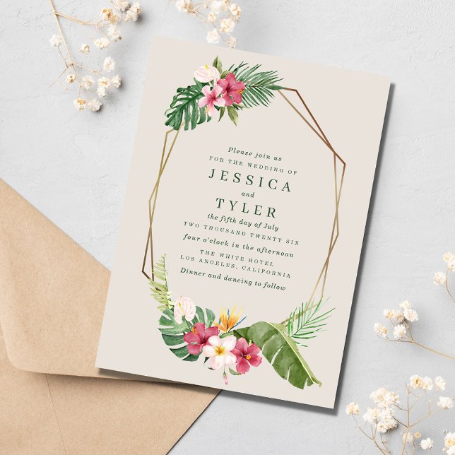 Tropical Beach Wedding Invitation (Creator Uploaded)