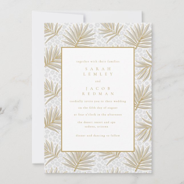 Tropical Beach Wedding  Invitation (Front)