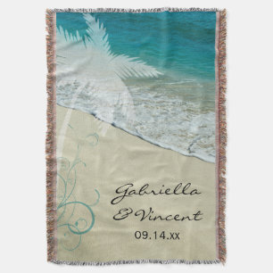 Tropical Beach Wedding Keepsake Throw Blanket