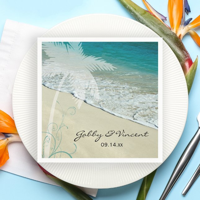 Tropical Beach Wedding Napkin (Creator Uploaded)