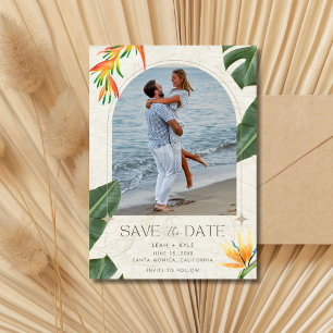 Tropical Beach Wedding Photo Save The Date
