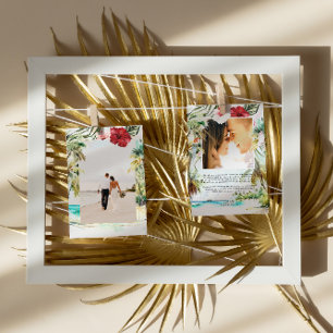 Tropical Beach   Wedding Photo Thank You