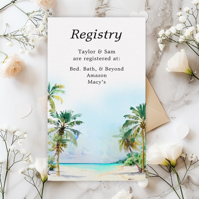 Tropical Beach Wedding Registry Enclosure Card (Creator Uploaded)