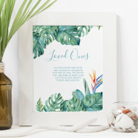 Tropical Beach Wedding Restroom Sign