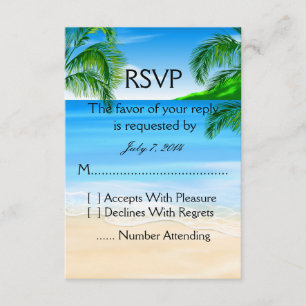 Tropical Beach Wedding RSVP Card