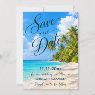 Tropical Beach Wedding Save the Date