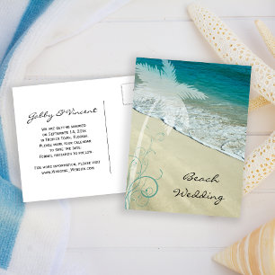Tropical Beach Wedding Save the Date Announcement