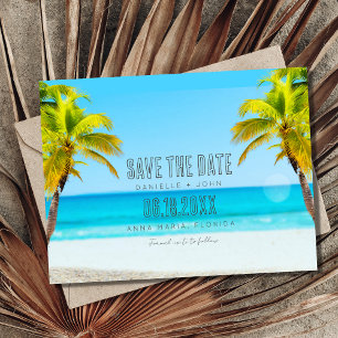 Tropical Beach Wedding Save the Date Announcement Postcard