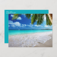 Tropical Beach Wedding Save the Date