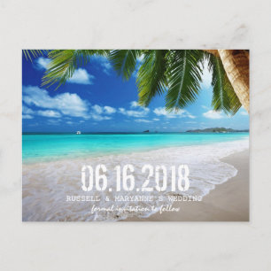 Tropical Beach Wedding Save the Date Postcard