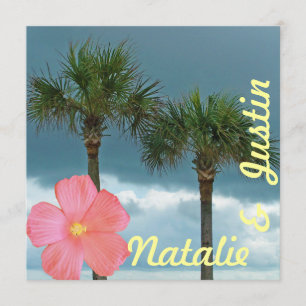 Tropical Beach Wedding Shower Invitation