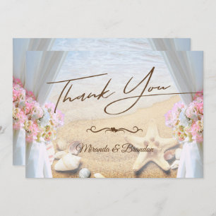 Tropical Beach Wedding Starfish Thank You Card