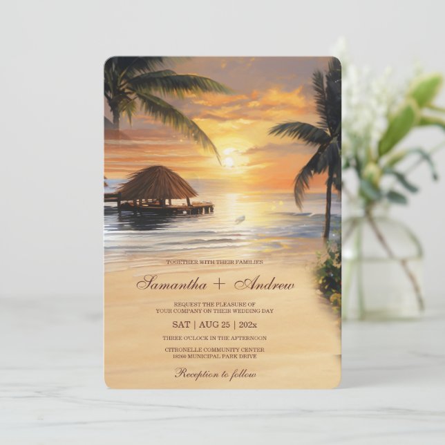 Tropical Beach Wedding Template (Standing Front)