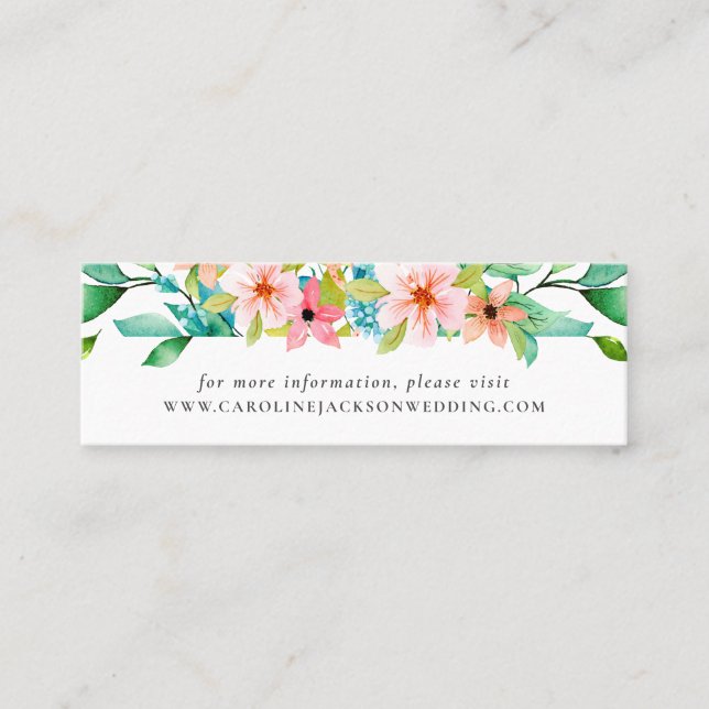 Tropical Beach Wedding Website Card (Front)