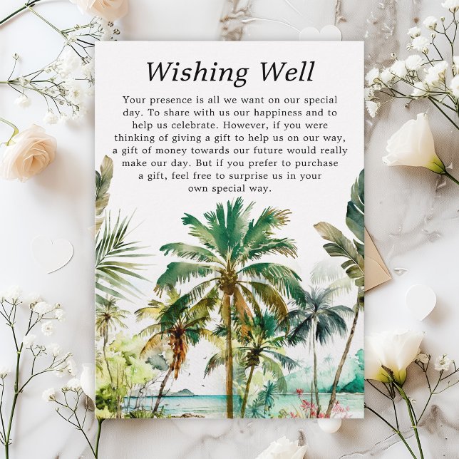 Tropical Beach Wedding Wishing Well Enclosure Card (Creator Uploaded)
