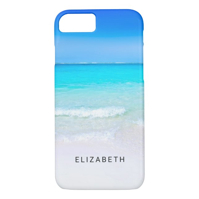 Tropical Beach with a Turquoise Sea Custom Case-Mate iPhone Case (Back)