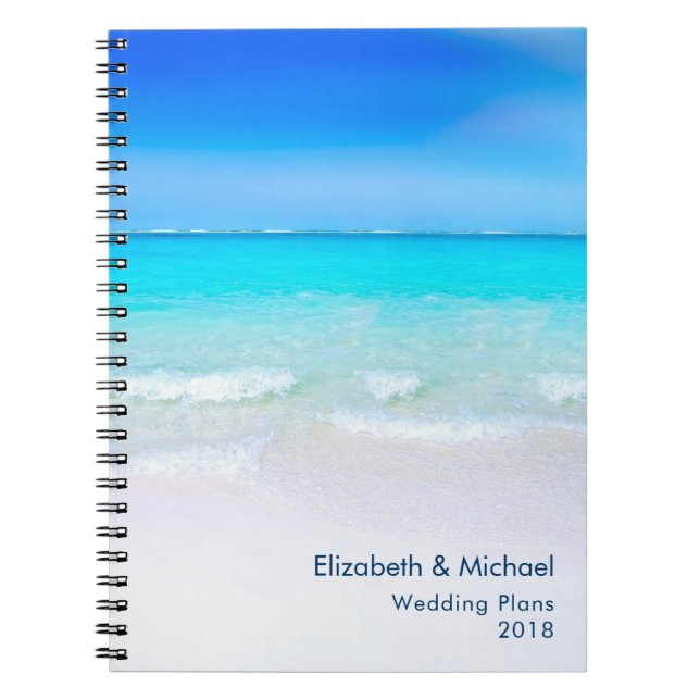 Tropical Beach with a Turquoise Sea Wedding Plans Spiral Notebook (Front)