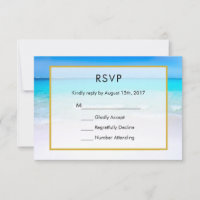 Tropical Beach with a Turquoise Sea Wedding RSVP