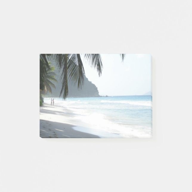 Tropical Beach with Palm Trees Post-it Notes (Front)