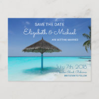 Tropical Beach with Thatched Umbrella Wedding STD