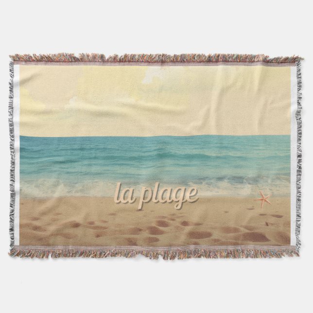 Tropical Beach Woven Blanket (Front)