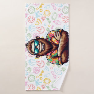 Tropical/beach yeti/bigfoot  bath towel