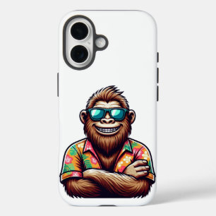 Tropical/beach yeti/bigfoot iPhone 16 case