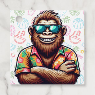 Tropical/beach yeti/bigfoot  favour tags