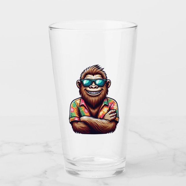 Tropical/beach yeti/bigfoot  glass (Front)