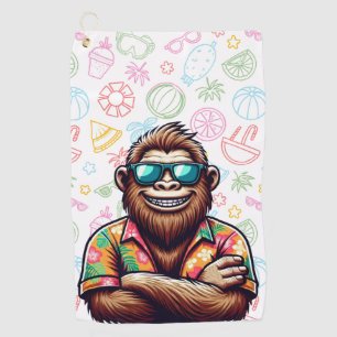 Tropical/beach yeti/bigfoot golf towel