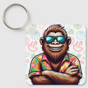 Tropical/beach yeti/bigfoot key ring