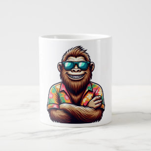 Tropical/beach yeti/bigfoot  large coffee mug