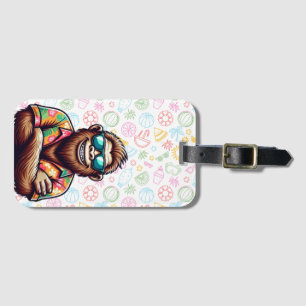 Tropical/beach yeti/bigfoot luggage tag
