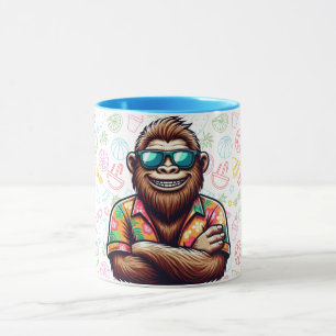 Tropical/beach yeti/bigfoot mug