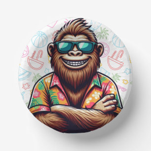 Tropical/beach yeti/bigfoot  paper plate