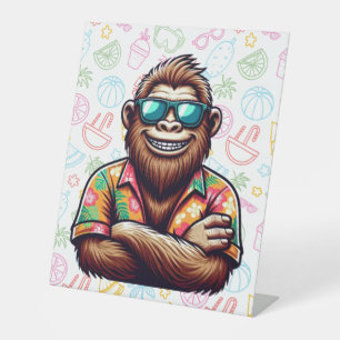 Tropical/beach yeti/bigfoot  pedestal sign