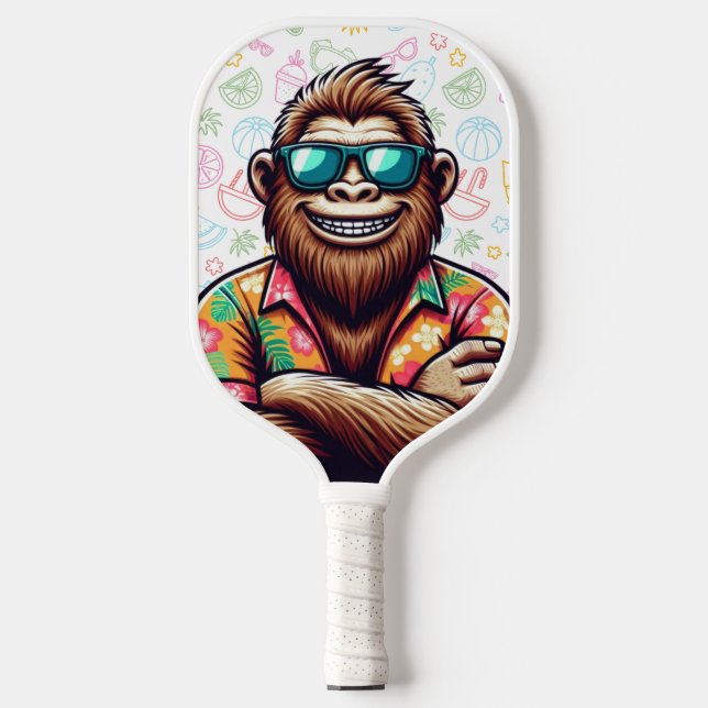 Tropical/beach yeti/bigfoot  pickleball paddle (Front)