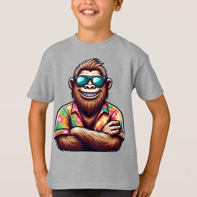 Tropical/beach yeti/bigfoot  T-Shirt (Front)