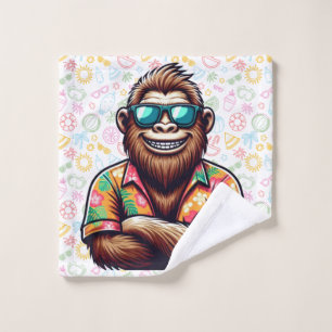 Tropical/beach yeti/bigfoot wash cloth