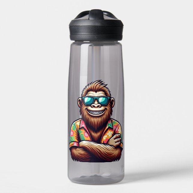 Tropical/beach yeti/bigfoot  water bottle (Front)