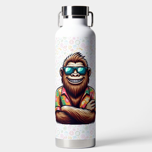 Tropical/beach yeti/bigfoot  water bottle (Front)