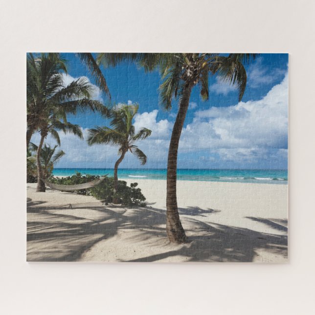Tropical Beaches | Anguilla Beach, Palm Tree Jigsaw Puzzle (Horizontal)