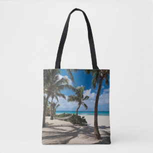 Tropical Beaches   Anguilla Beach, Palm Tree Tote Bag