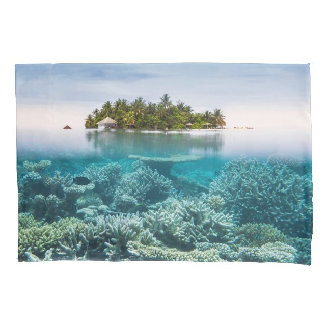 Tropical Beaches | Ari Atoll Maldives Pillowcase (Front)