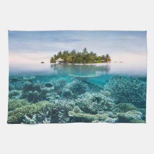 Tropical Beaches   Ari Atoll Maldives Tea Towel