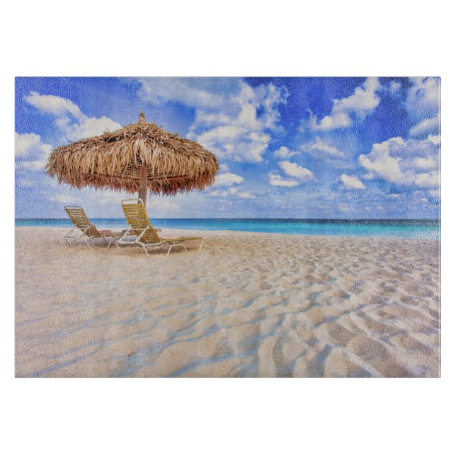 Tropical Beaches | Aruba Sandy Beach Cutting Board (Front)