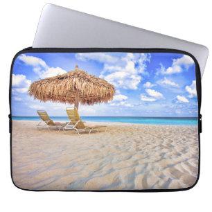 Tropical Beaches Aruba Sandy Beach Laptop Sleeve