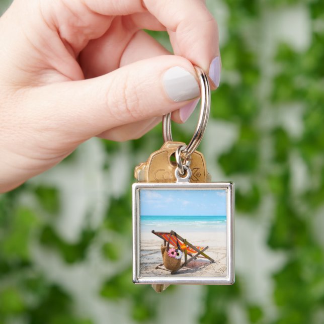 Tropical Beaches | Beach Chair on Sand Key Ring (Hand)