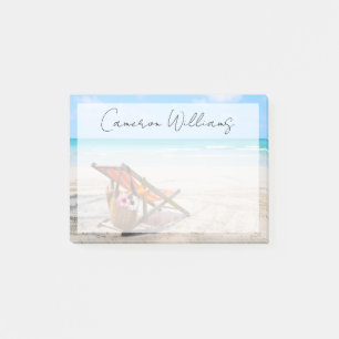 Tropical Beaches Beach Chair on Sand Post-it Notes